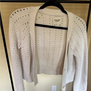 Abercrombie & Fitch Cream Cardigan with Intricate Knit Design